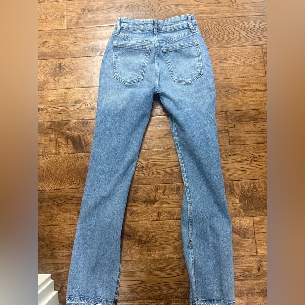 Free People Emmy High Waist Boho Split Raw Hem Jeans Size 28 - Picture 7 of 10